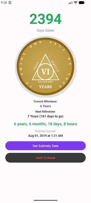 Simple Sobriety Tracker Screenshot 1