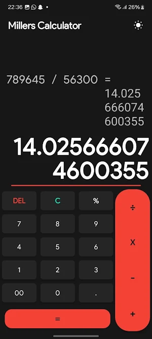 Millers Calculator Screenshot 3