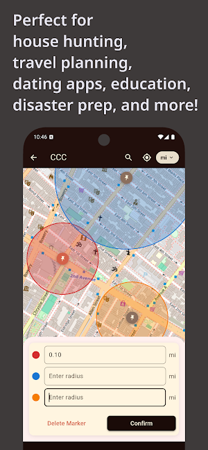 Radius On Map: Draw Circles Screenshot 2
