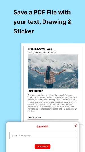 Text Note to PDF Export Screenshot 0