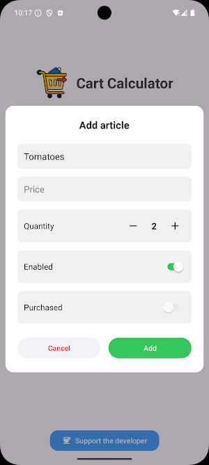 SJ Cart Calculator Screenshot 1