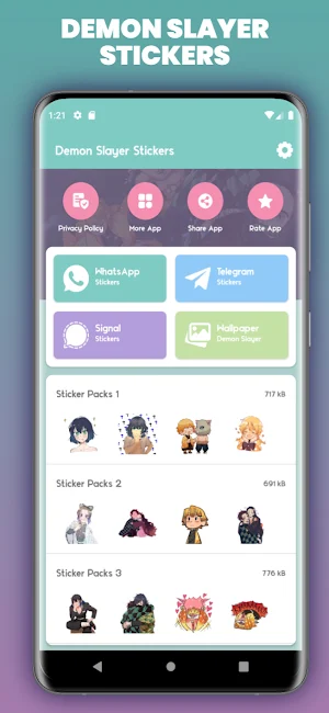 Demon Slayer Stickers - WA Screenshot 1