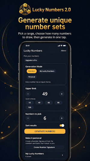 Lucky Numbers: Personal Picker Screenshot 0