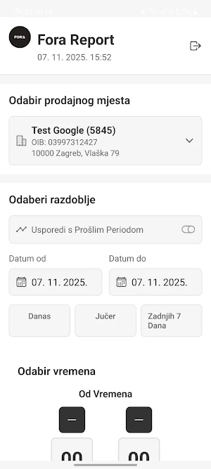 FORA - POS Report Screenshot 1