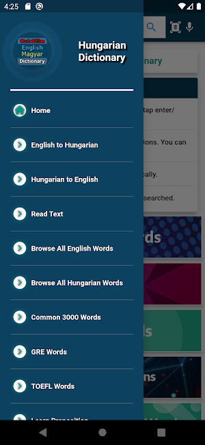 English : Hungarian Dictionary Screenshot 2