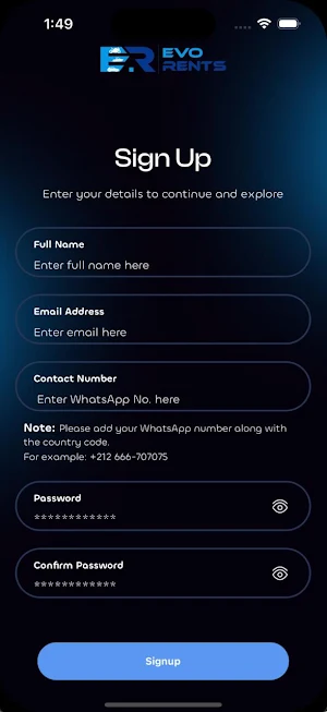 Evo Rents Screenshot 1
