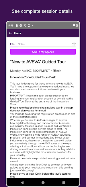 AVEVA Events Screenshot 2