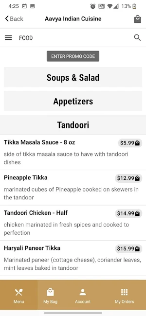 Aavya Indian Cuisine Screenshot 2