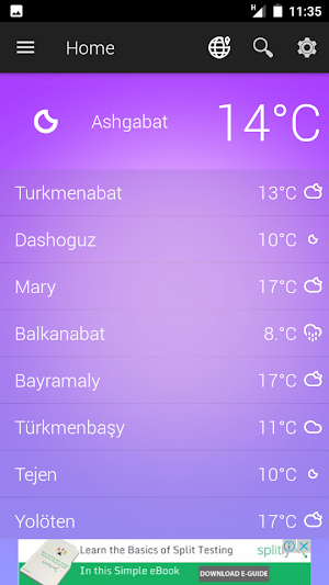 Turkmenistan Weather Screenshot 1