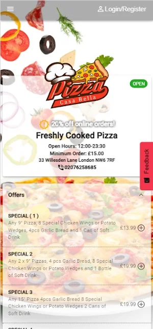 Casa Bella Pizza Screenshot 0