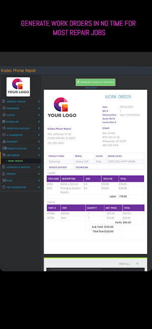 Repair HQ - Repair Software Screenshot 1