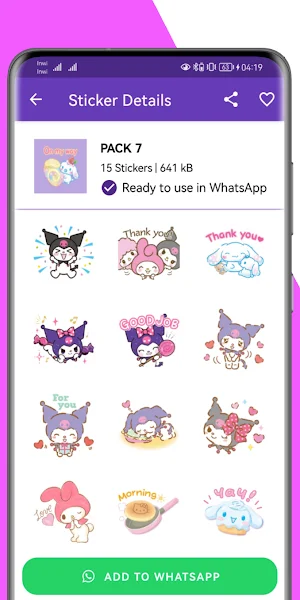 Cute Cinnamoroll Stickers Screenshot 1