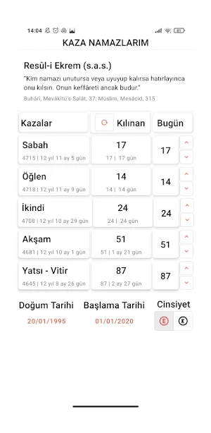 Kaza Namazlarım Screenshot 1