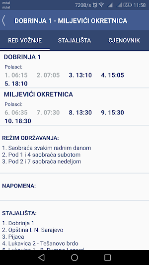 SatBUS Istočno Sarajevo Screenshot 1