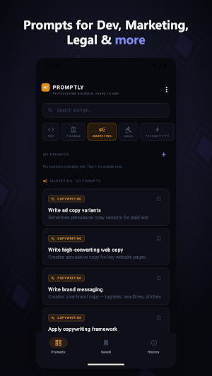Promptly: AI Prompt Library Screenshot 1