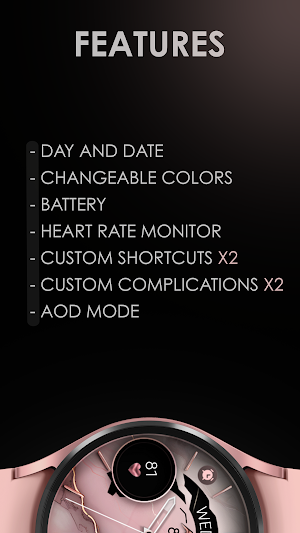 Marble Rose Gold Watch Face Screenshot 3