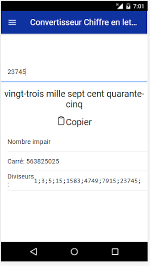 Convertisseur chiffre lettre Screenshot 1