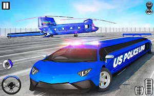 US Police Limo Transport, Aeroplane transport Game Screenshot 1