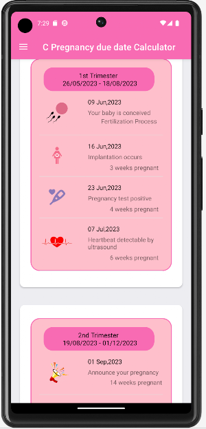 Pregnancy due date calculator Screenshot 2