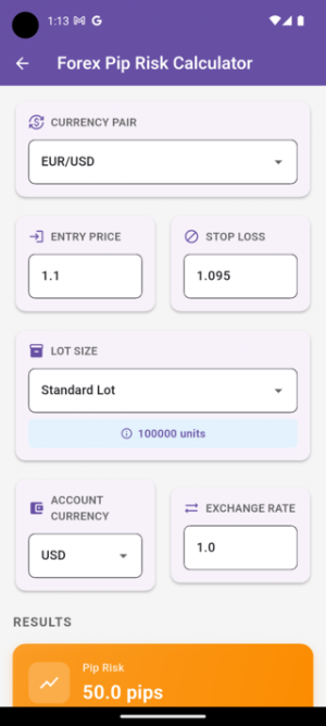 Lot Wise: Forex & Futures Calc Screenshot 3