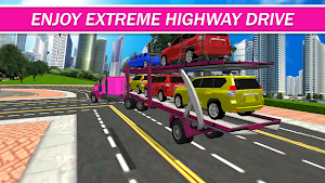 Pink Trailer Truck Driver Adventure 3D Car Carrier Screenshot 0