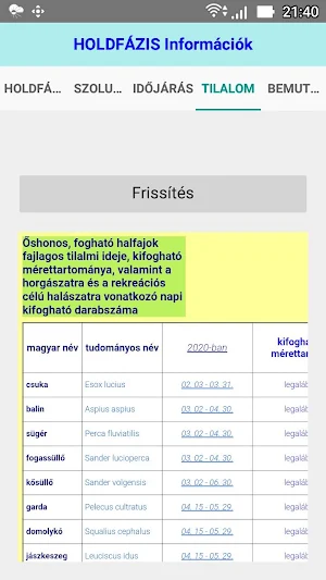 Holdfázis Információk Screenshot 3