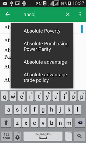 Economic Terms Dictionary Screenshot 1