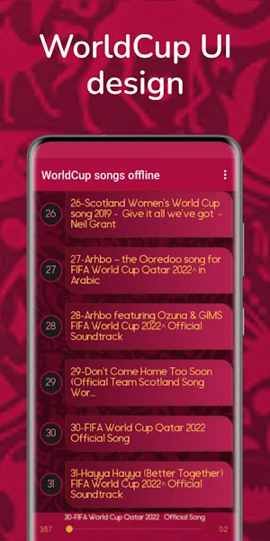 WorldCup Playlist - Offline Screenshot 3