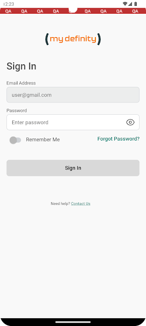 myDefinity-QA2 Screenshot 1