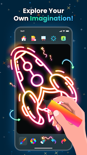 Magic Doodle: Glow Art Drawing Screenshot 0
