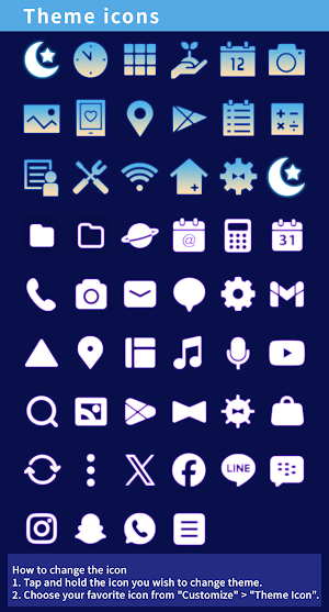 Blue Rose Crescent Moon Theme Screenshot 3