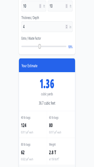 Concrete Calculator Screenshot 1