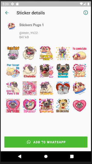 Stickers de Pugs Screenshot 1