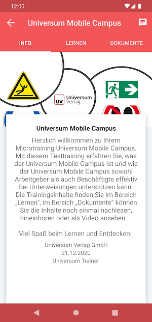 Universum Mobile Campus Screenshot 1