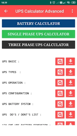 UPS Inverter Battery Backup Time Calculator TOTAL Screenshot 1