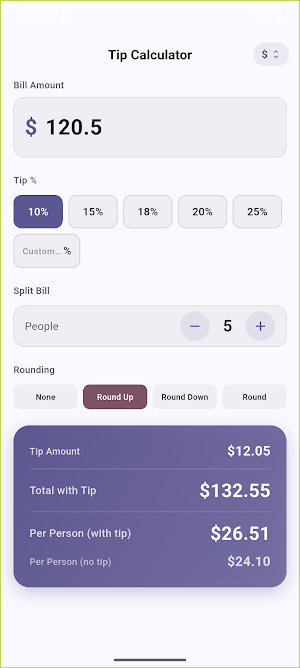 Tip Calculator Split Screenshot 0
