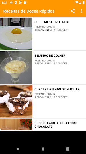 Receitas de Doces Rápidos Screenshot 1