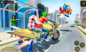 Flying Hover Bike Taxi Driver : Flying Bike Games Screenshot 2