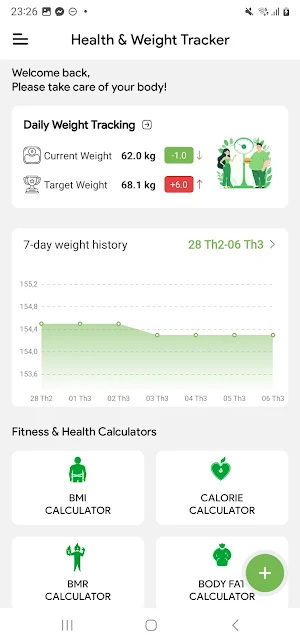 Health Calc & Weight Tracker Screenshot 1
