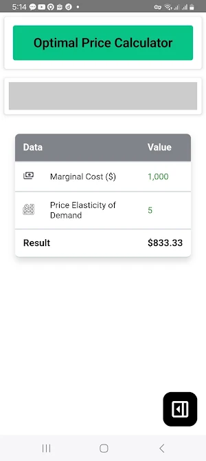 Optimal Price Calculator Screenshot 3