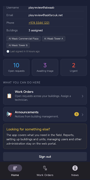 FMS – Facility Management Screenshot 1