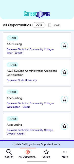 Career Moves App Screenshot 2