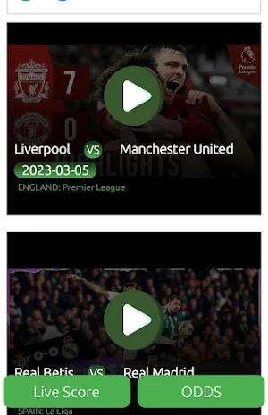 live football scores videos Screenshot 1