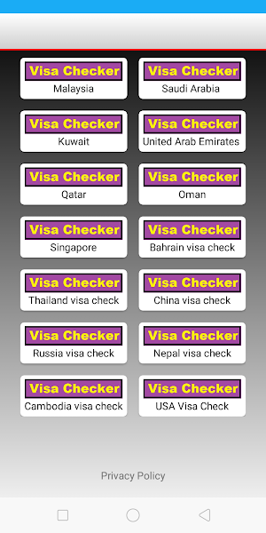 World Visa Checker Screenshot 1
