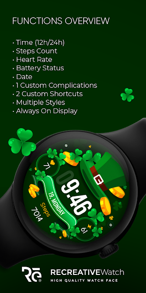 Saint Patrick's Day Watch Face Screenshot 3