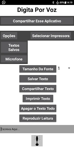 Aplicativo Que Fala e Escreve Screenshot 1