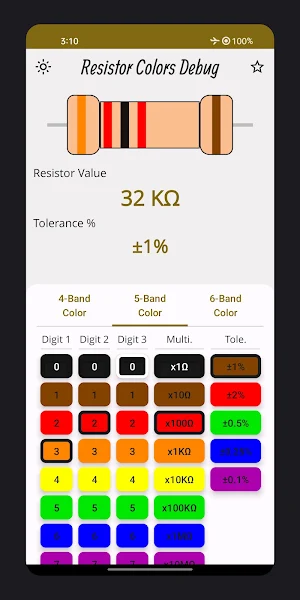 ResistorColors Colors To Ohm Screenshot 1