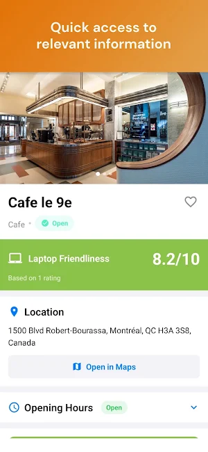 Freework - Find laptop cafes Screenshot 2