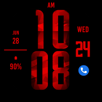 Red Digital XL Watch Face
