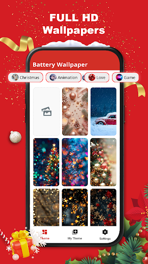 Santa Xmas Battery Wallpaper Screenshot 1